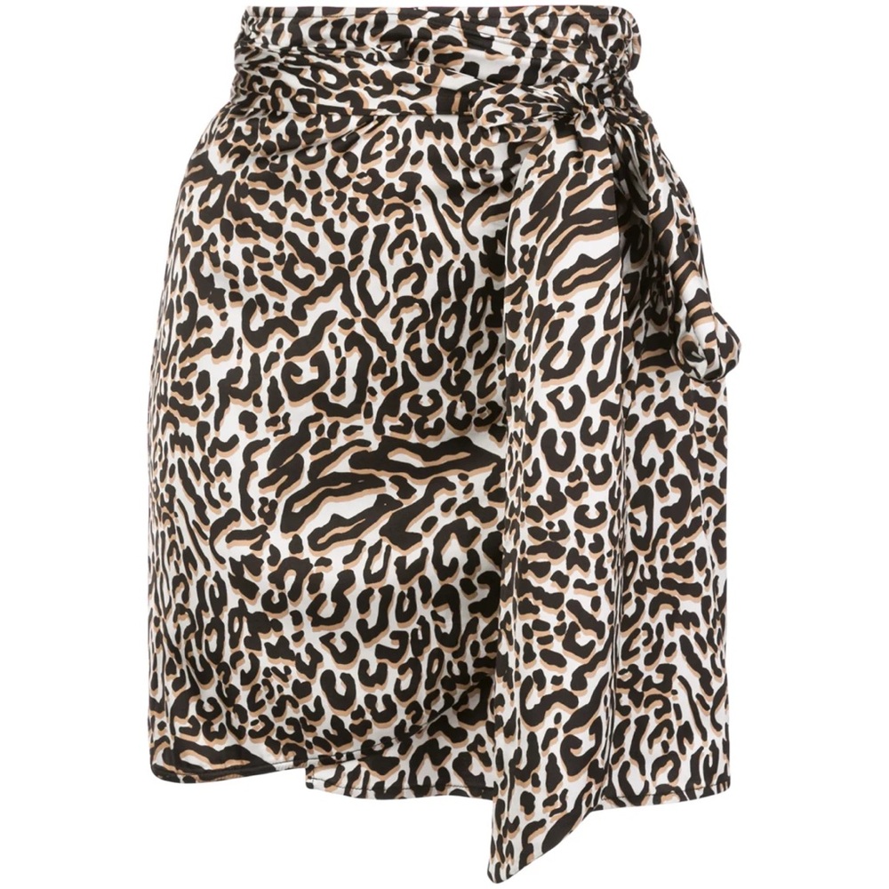 NWOT THE ANDAMANE Camila Leopard Print Wrap Skirt